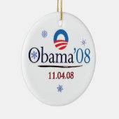 Gedenkweihnachtsverzierung Obama '08 Keramik Ornament (Rechts)