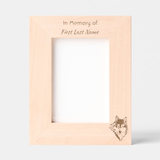 Gedenkwolf mit Pocket Keepake - Rückblick Geätzte Rahmen (Vorderseite)