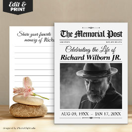 Gedenkzeitschrift zur Gedenkkarte freigeben Dankeskarte