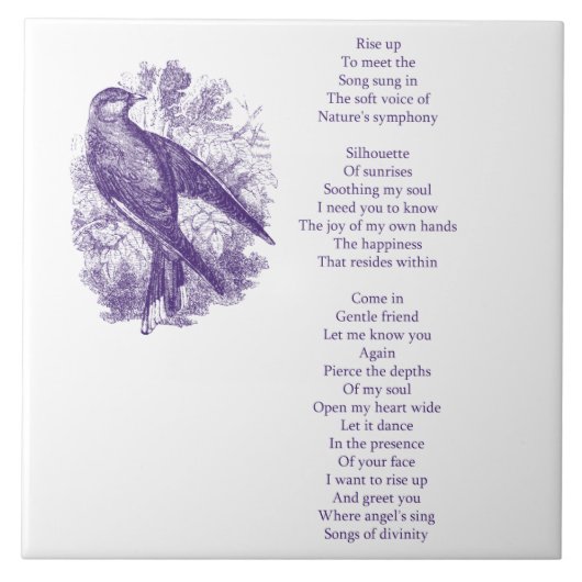 Gedicht Aufstehen Fliese (Vorderseite)