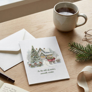 Gedicht Barrow Nordic Snow Pine Forest Weihnachtsb Feiertagskarte