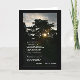 Gedicht "Baum-" Joyces Kilmer, Entwurf durch Karte