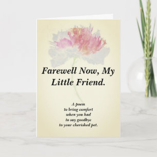 Gedicht "Beileid" für Haustiere 12,7 x 17,8 cm Karte