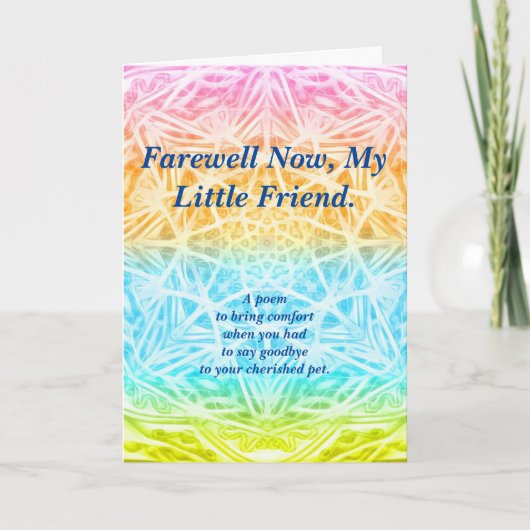 Gedicht: Beileid für Haustiere, POBY, geklappte Be Karte (Vorderseite)