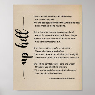 Gedicht "Bergauf" Christina Georgina Rossetti Vint Poster