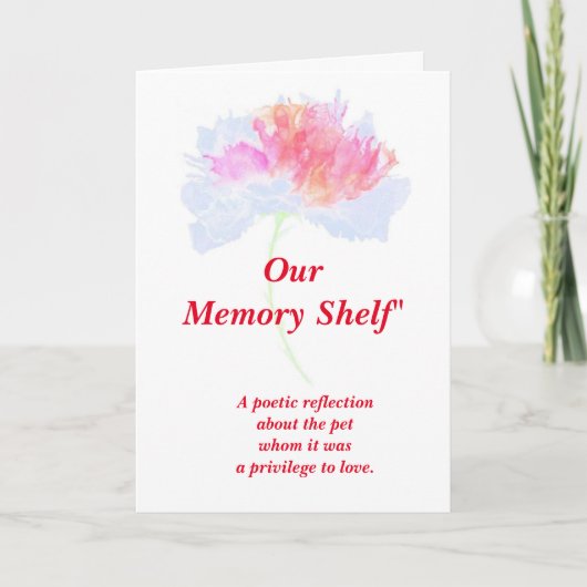 Gedicht: Besondere Erinnerungen eines Begleiters, Karte (Vorderseite)