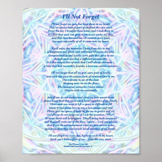 Gedicht: Besondere Erinnerungen von Haustieren, PB Poster
