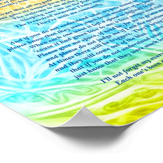 Gedicht: Besondere Erinnerungen von Haustieren, PO Poster (Ecke)