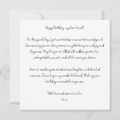 Gedicht Bestie Birthday Card Einladung (Rückseite)