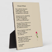 Gedicht "Bouquet der Blume" auf einer Tischplatte Fotoplatte (Seite)