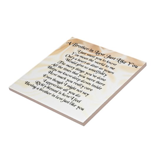 Gedicht "Bruder im Gesetz" - Creme Fliese (Seite)