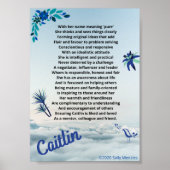 Gedicht "Caitlin" Poster (Vorne)