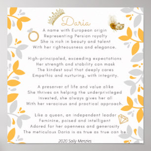 Gedicht "Daria" Poster