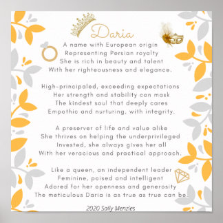 Gedicht "Daria" Poster