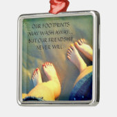 Gedicht der besten Freundschaft Silbernes Ornament (Links)