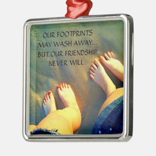 Gedicht der besten Freundschaft Silbernes Ornament (Links)