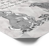 Gedicht der Gärtner Schwarz-Weiß-Samen, Kaninchen, Poster (Ecke)