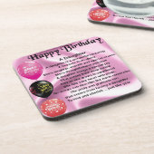 Gedicht der Tochter zum Geburtstag Untersetzer (Linke Seite)