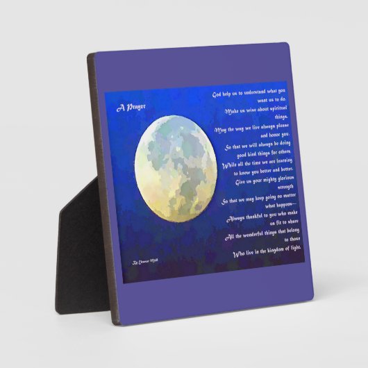 Gedicht des Gebets Fotoplatte (Vorderseite)