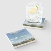 Gedicht des glücklichen Vaters personalisiert Steinuntersetzer (Seitenansicht)