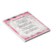 Gedicht des Lehrers - rosa Blumenmuster Notizblock (angewinkelt)