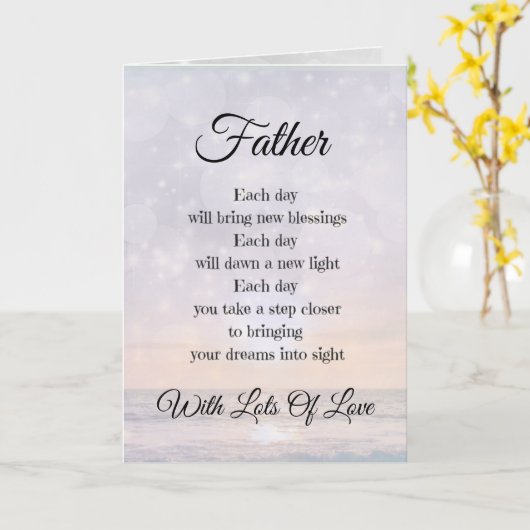 Gedicht-Design-Gruß des Vaters Karte (Gelbe Blume)