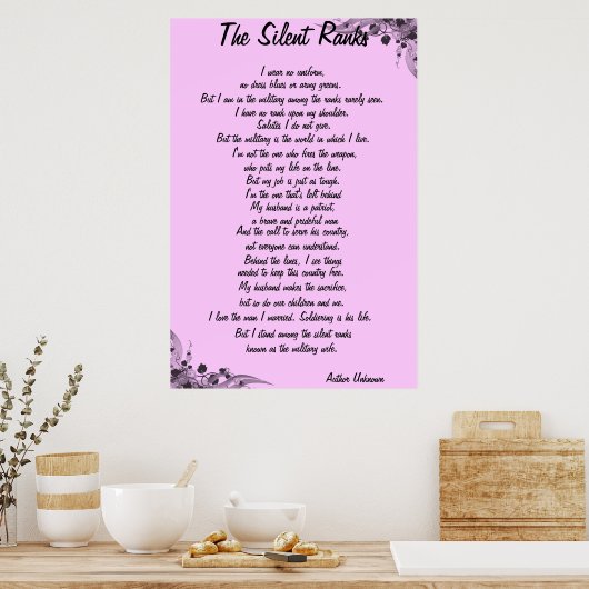 Gedicht "Die stillen Ränge" Poster (Küche)