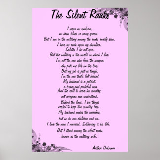 Gedicht "Die stillen Ränge" Poster
