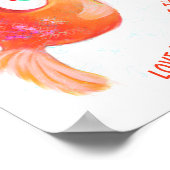 Gedicht "Funny Fish and Worm Liebe Poster" Romanti Poster (Ecke)