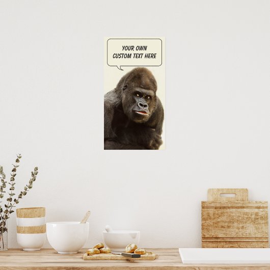 Gedicht Funny Gorilla Poster (Küche)