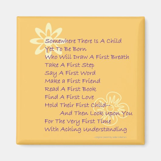 Gedicht für das Magnet "Eltern für den künftigen K (Vorne)