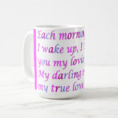 Gedicht für ein geliebtes Mischfarbenskript extrav Kaffeetasse (Vorderseite Links)