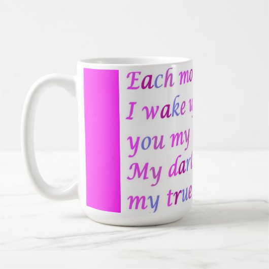 Gedicht für ein geliebtes Mischfarbenskript extrav Kaffeetasse (Links)