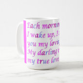 Gedicht für ein geliebtes Mischfarbenskript extrav Kaffeetasse (Vorderseite Links)