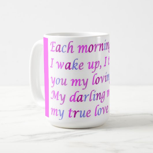 Gedicht für ein geliebtes Mischfarbenskript extrav Kaffeetasse (Vorderseite Links)