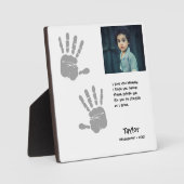 Gedicht für Mama Handprint Erster Schultag Fotoplatte (Vorderseite)