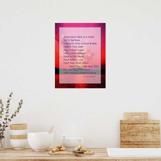 Gedicht für neue Eltern Poster (Küche)