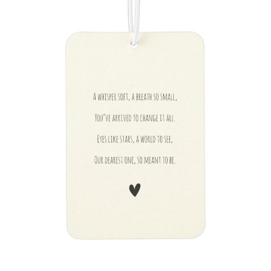 Gedicht für Personalisiertes Foto Autolufterfrischer (Rückseite)