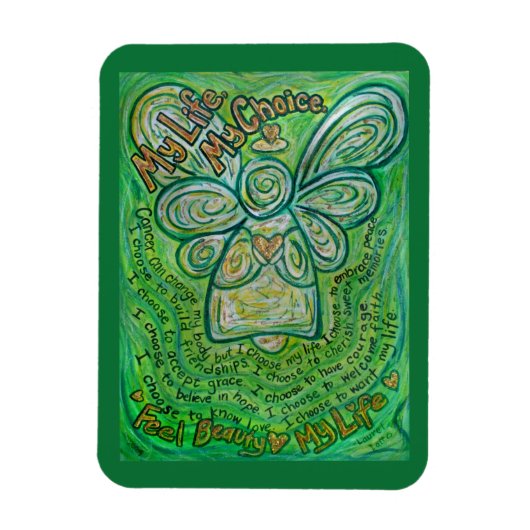 Gedicht "Green Angel Art Custom Magnet" Magnet (Vertikal)