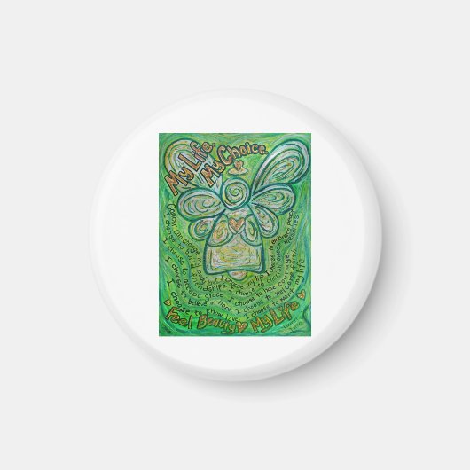 Gedicht "Green Angel Art Custom Magnet" Magnet (Vorne)
