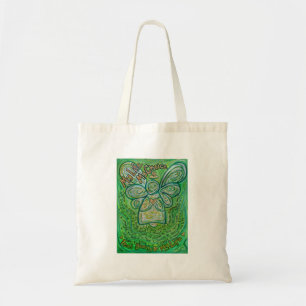 Gedicht "Green Angel Art Tote Bag" Tragetasche