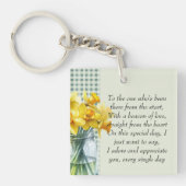 Gedicht "Grün Gingham und Affodils" Schlüsselanhänger (Vorderseite)