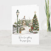 Gedicht Grün Weiße Berries Schneeschrei Feiertagskarte (Vorderseite)