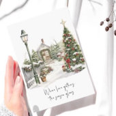 Gedicht Grün Weiße Berries Schneeschrei Feiertagskarte