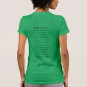 Gedicht "Grüner Engel" Art Custom T - Shirt (Rückseite)