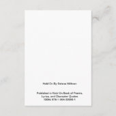 Gedicht "Halt" Begleitkarte (Rückseite)