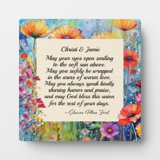 Gedicht Hochzeit / Verlobung Plaque Fotoplatte (Vorderseite)