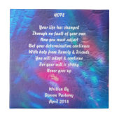 Gedicht "Hoffnung" - Keramik Tile Fliese (Vorderseite)