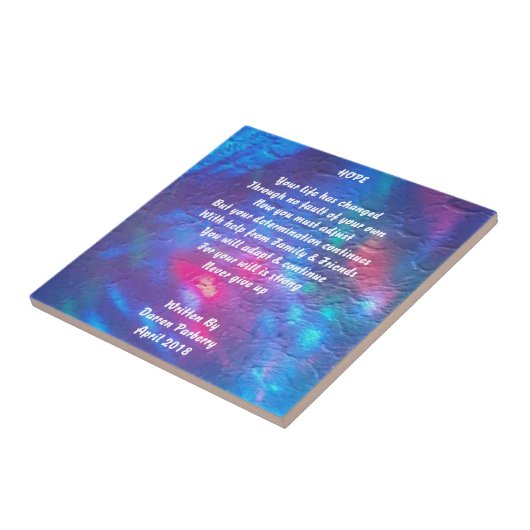 Gedicht "Hoffnung" - Keramik Tile Fliese (Seite)