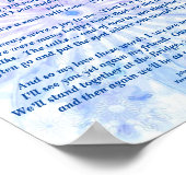 Gedicht: Hommage an ein verstorbenes PB Poster Mat (Ecke)